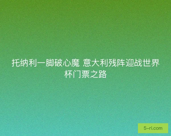 托纳利一脚破心魔 意大利残阵迎战世界杯门票之路
